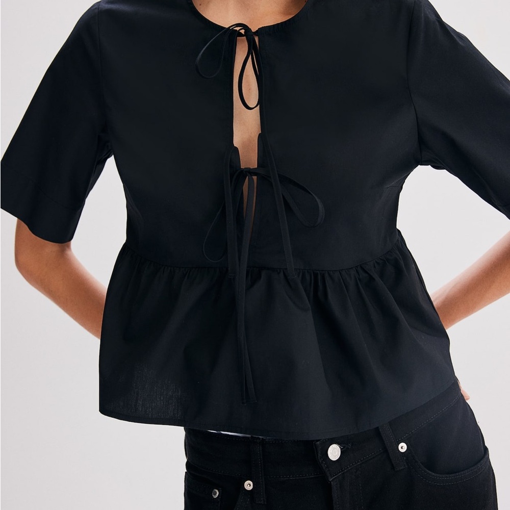 H&M Tie Front Blouse